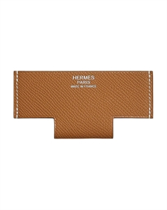 HERMES Кожаный картхолдер женский, 37 Gold Gold Brown Hermès
