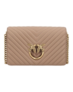 Сумка через плечо из овчины женская коричневая Pinko