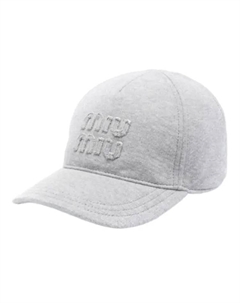 Хлопковая бейсболка женская серая Miu miu