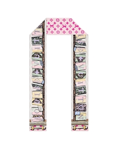 Шёлковый шарф женский розовый, Pink Louis vuitton