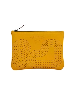 HERMES Полиамидная клатч маленькая женская желтая Hermès