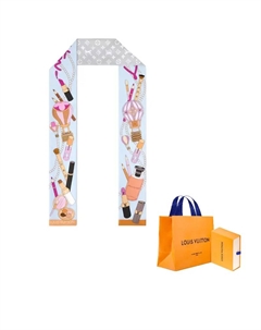 Шёлковый шарф женский светло-серый, Light Gray Louis vuitton