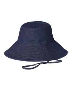 Хлопковая льняная шляпа-ведро женская синяя, Blue Uniqlo