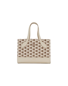 Кожаная сумка тоут Шоппер Клатч Плечевая Сумка через плечо Женская серая и бежевая Bally