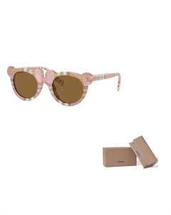 Ацетатные солнцезащитные очки нестандартной формы для детей розовые, Pink Burberry