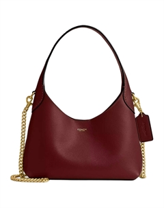 Бруклин Кожаный Портфель Через Плечо Маленький Женский Рубиново Красный Coach