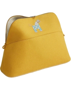 HERMES Болайд шерстяная дорожная сумка для хранения унисекс горчично-желтая Hermès