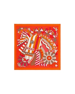 HERMES Шёлковый платок, Orange Vermilion Hermès