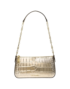 Кожаная сумка через плечо среднего размера для женщин светлого золота Michael kors