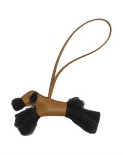 HERMES Чёрная женская подвеска из мериносовой шерсти и овчины, Black Hermès