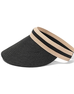 Женская шляпа с широкими полями для защиты от солнца, Beige with Black Edge Aajf