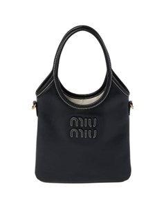 Кожаная сумка через плечо черная Miu miu