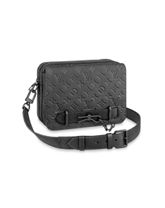 Кожаный папка-портфель через плечо мужской черный Louis vuitton