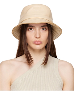 Бежевая пляжная шляпа Le Raphia 'Le Bob Mentalo' Jacquemus