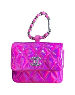 Женская сумка из овчины персиково-розового цвета Chanel