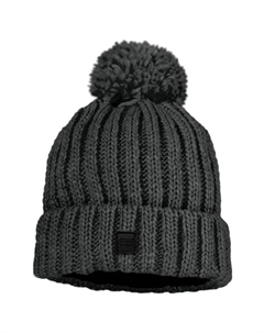 Детская шапка в рубчик с помпоном и флисовой подкладкой - шапка, Anthracite Maximo