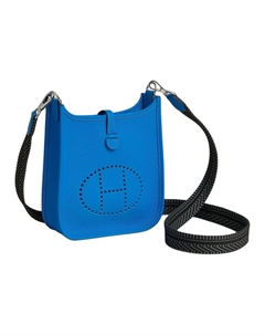 HERMES Сумка кроссбоди Evelyne Clemence из кожи коровы миниатюрная женская голубая Hermès