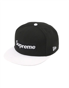 Двухцветный логотип на коробке New Era, морской синий Supreme