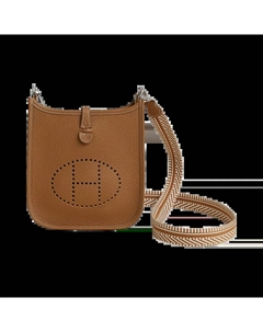 HERMES Сумка кроссбоди Evelyn с логотипом бренда золотистого цвета Hermès