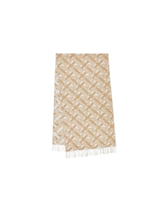 Барберри Шарф с монограммой и бахромой Burberry