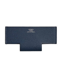 HERMES Кожаный картхолдер Epsom, 7K Bleu Abysse Deep Sea Blue Hermès