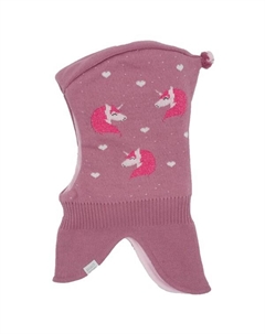 Балаклава для девочки жаккардовая шапка-единорог, мультиколор Maximo