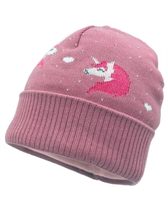 Шапочка-Единорог для девочки с отворотом и подкладкой - шляпа, мультиколор Maximo