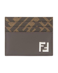Кожаный кардхолдер мужской коричневый Fendi