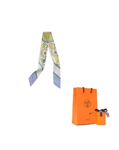 HERMES Шёлковый платок, Yellow/Cream/Light Purple Hermès