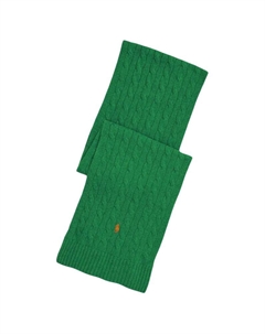 Шерстяной нейлоновый вязаный шарф мужской зеленый Polo ralph lauren