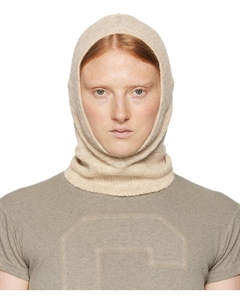 Балаклава из альпаки бежевого цвета Mm6 maison margiela