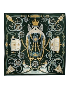 HERMES Шёлковый шарф Mulberry зелёный, Green Hermès