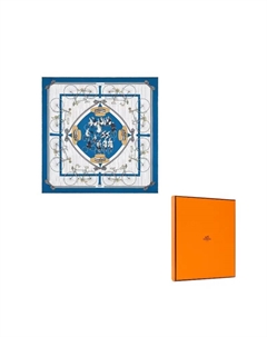 HERMES Шёлковый платок, Dark Blue Hermès