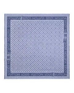 Шелковый шарф женский голубой Louis vuitton