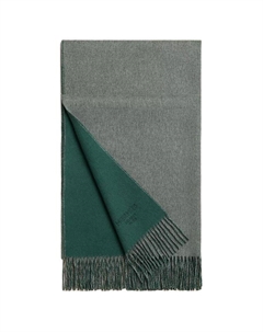 Шаль из кашемира для женщин HERMES Кипарисовый зеленый/Светлый смешанный серый Hermès