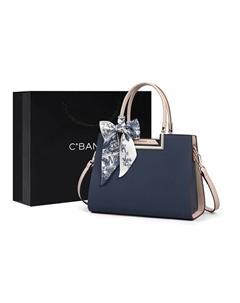 Сумка-тоут через плечо из комбинированной кожи для мам, Blue-12062 C°banner