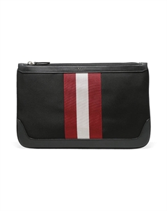 Кожаная сумка-клатч большая мужская черная Bally