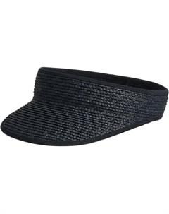 HERMES Шляпа из рафии с палладиевым покрытием для защиты от солнца унисекс черная, Black Hermès