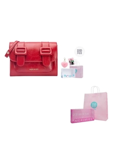 Сумка-портфель с текстурой вощеной кожи через плечо кроссбоди женская вишнево-красная, CHERRY-S Size, Cherry Red Merimies