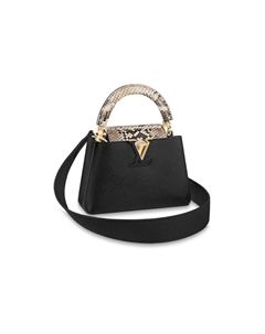 Кожаная сумка-тоут Kapusin через плечо мини женская черная с кожей питона Louis vuitton