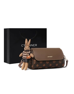 Синтетическая кожаная сумка через плечо, Coffee-12067 C°banner