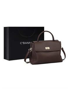 Сумка через плечо из комбинированной кожи, Q12298+Chocolate C°banner