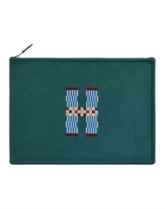 HERMES Плоский хлопковый клатч большой женский кедровый, Cedar Hermès