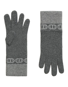 Кашемировые вязаные перчатки женские серые HERMES Hermès