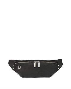 Кожаная поясная сумка с двумя молниями, черный Rick owens