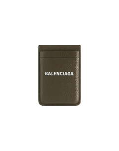 Баласиага Кожаный картхолдер Мужской Тёмно-зелёный с белым Balenciaga