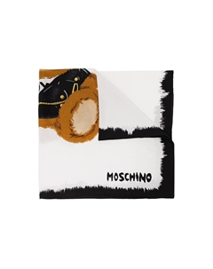 Шёлковый шарф унисекс белый, White Moschino