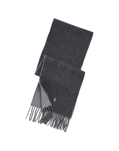 Шерстяной вязаный шарф мужской антрацитовый, Charcoal Polo ralph lauren