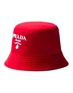 Переработанная нейлоновая панама женская красно-белая, Red/White Prada
