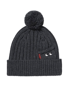 Акриловая вязаная шапка унисекс разноцветная, Dark Gray Uniqlo